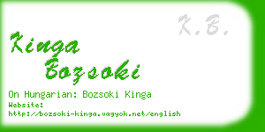 kinga bozsoki business card